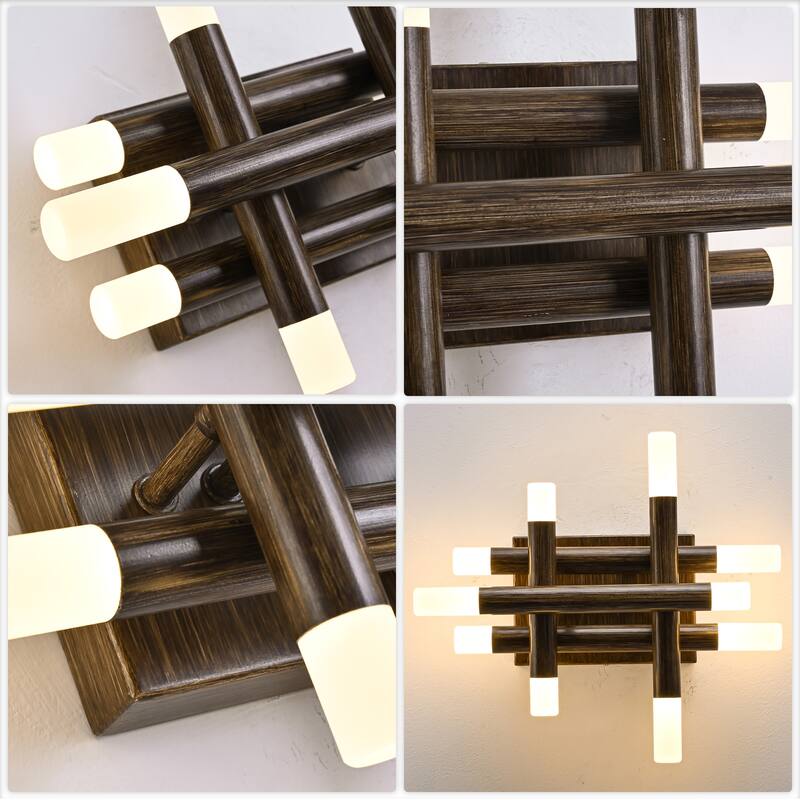 Bella Depot Wall Light Farmhouse Dimmable LED Sconce with Remote 13" x12"