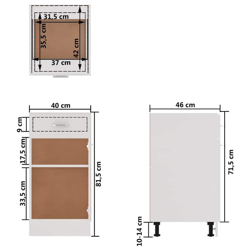 vidaXL Kitchen Cabinet Storage Cupboard Under Sink Organizer Engineered Wood