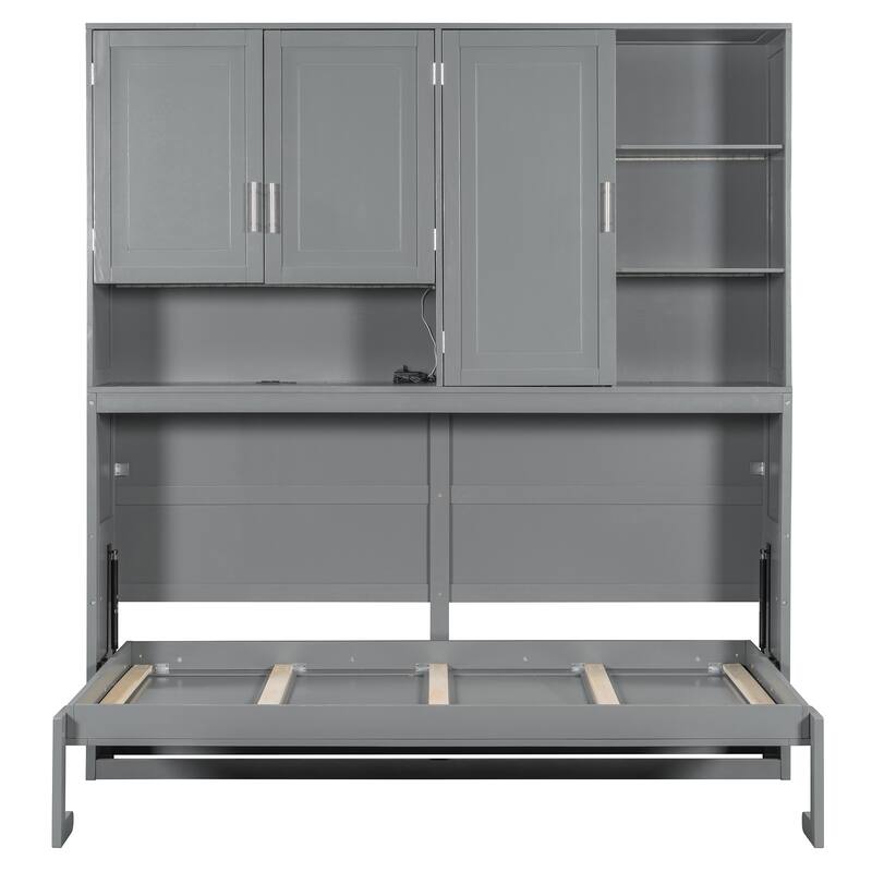 Twin Murphy Bed with Fold-Up Storage Design