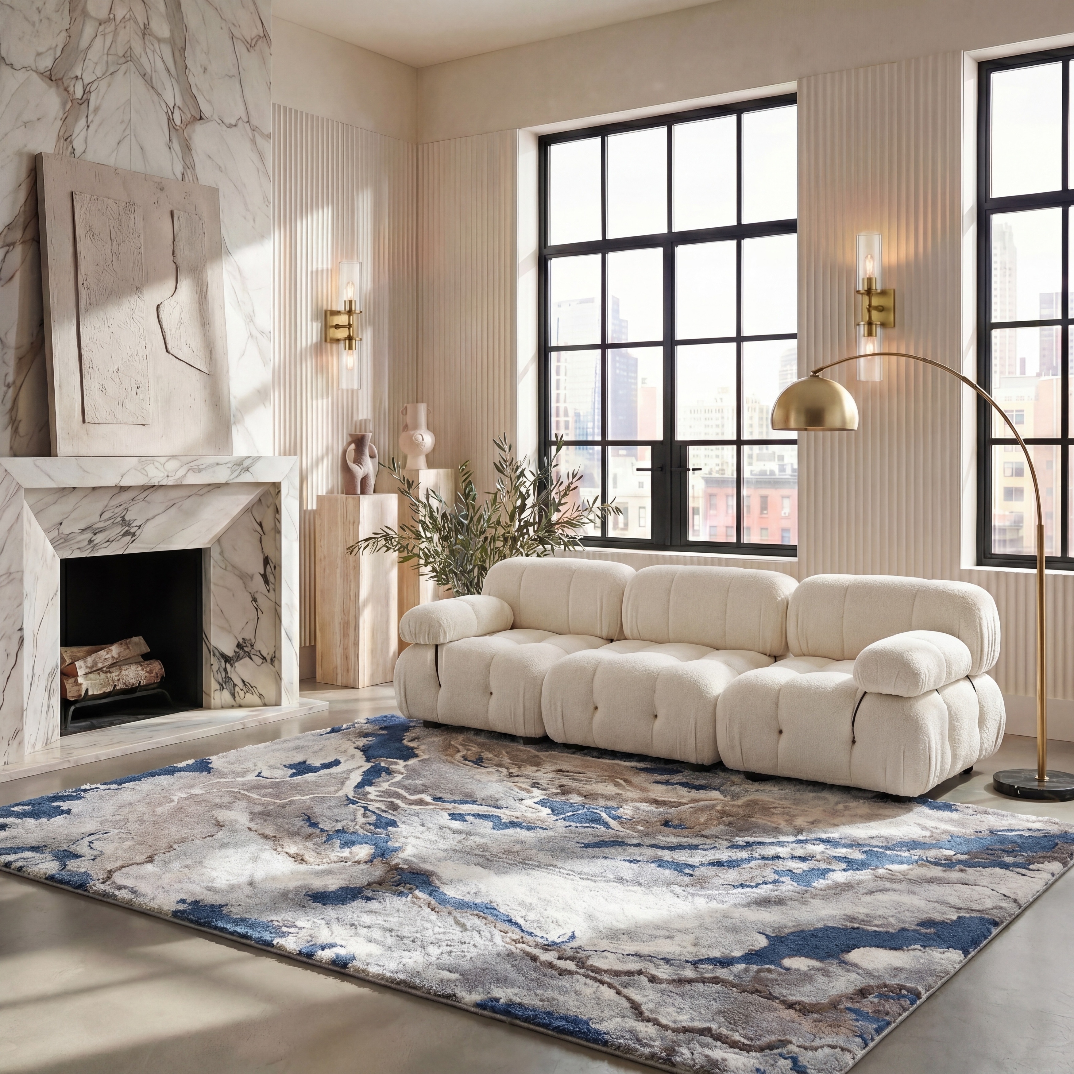 SAFAVIEH Cyrus Shag Lyubika Abstract 1-inch Thick Rug