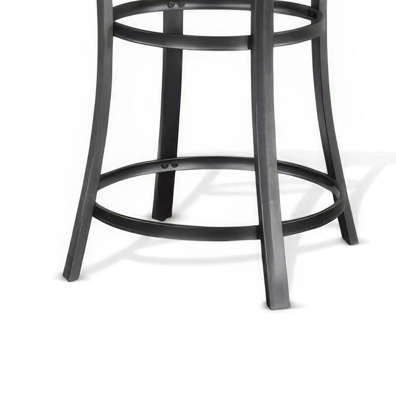 Flint Counter Height Table Round 36 Inch, Dark Brown Mahogany w Metal