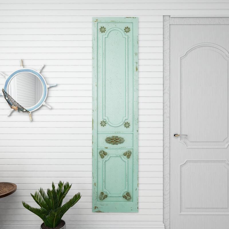 Green Wood Antique Door Scroll Home Wall Decor