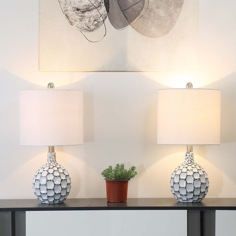 21 Ceramic Bedside Lamp Set Set of 2