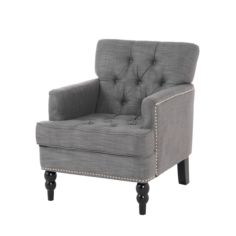 Malone Charcoal Grey Club Chair by Christopher Knight Home