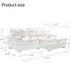 preview thumbnail 4 of 7, Corduroy Modular Sectional Sofa with Chaise and Adjustable Headrest