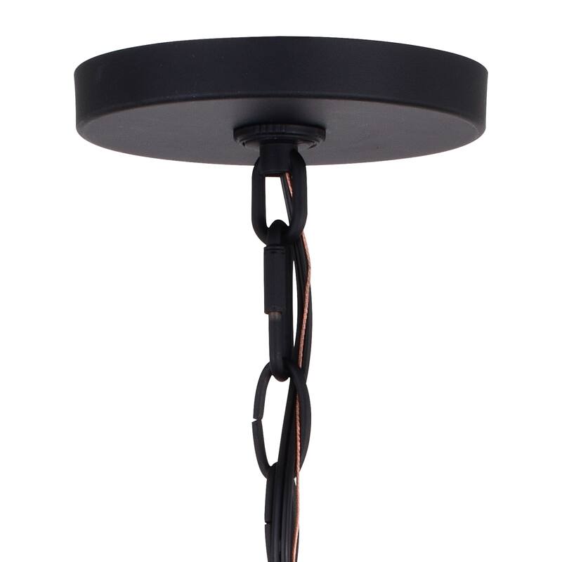 Blackwell Cage Frame 1 Light Black Outdoor Pendant Lantern Clear Glass - 8-in W x 13.25-in H x 8-in D