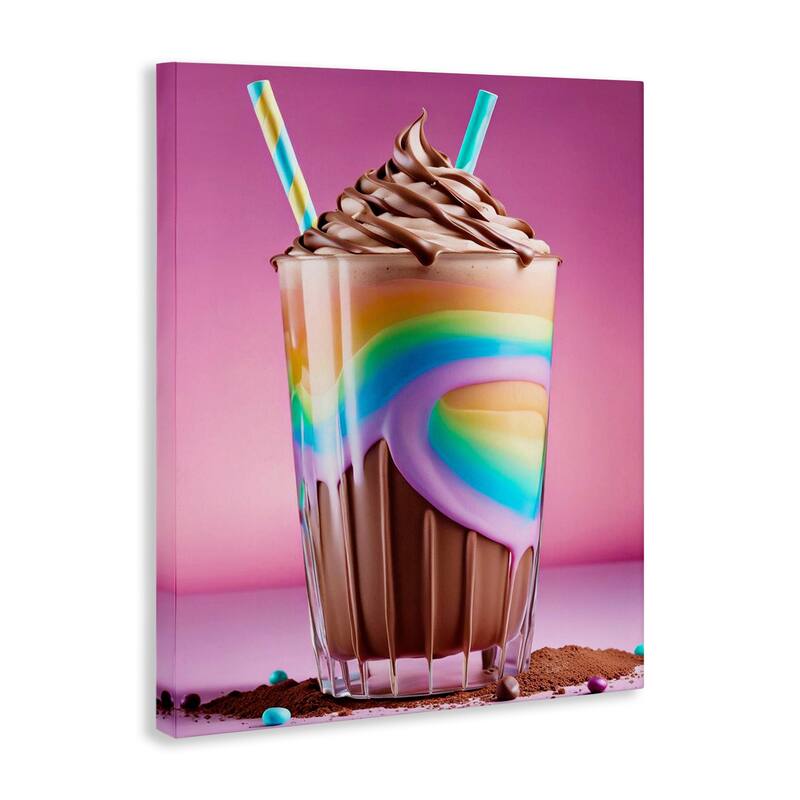 Stupell Rainbow Hued Milkshake Canvas Wall Art Design By Tabz Jones