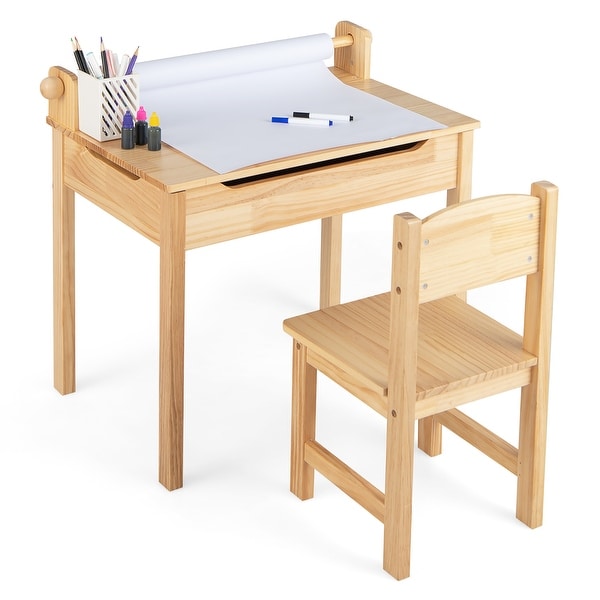 Multi Activity Set Kids Art Table &Chair Set with Paper Roll