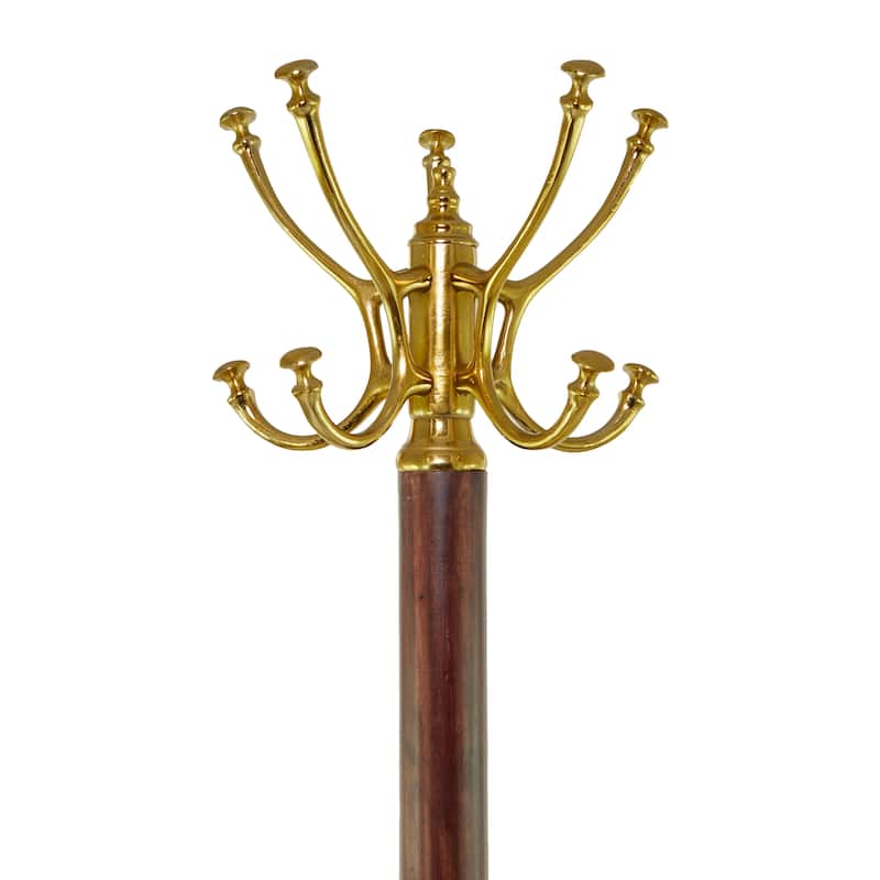 Aluminum Metal Coat Rack - Silver or Gold - Roche River Decor