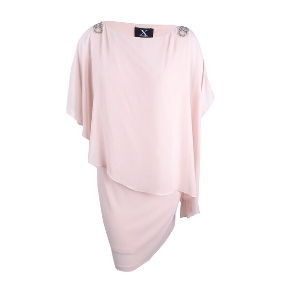 blush cape dress