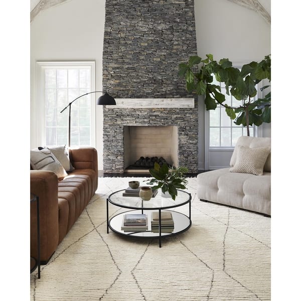 slide 2 of 5, Uma Scandinavian Tribal Area Rug Cream/Brown - 10' x 14'