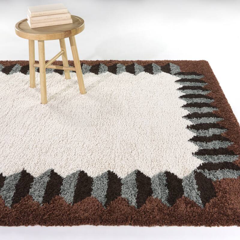 Hadrian Modern Border Area Rug - 5'3" x 7' - Cream