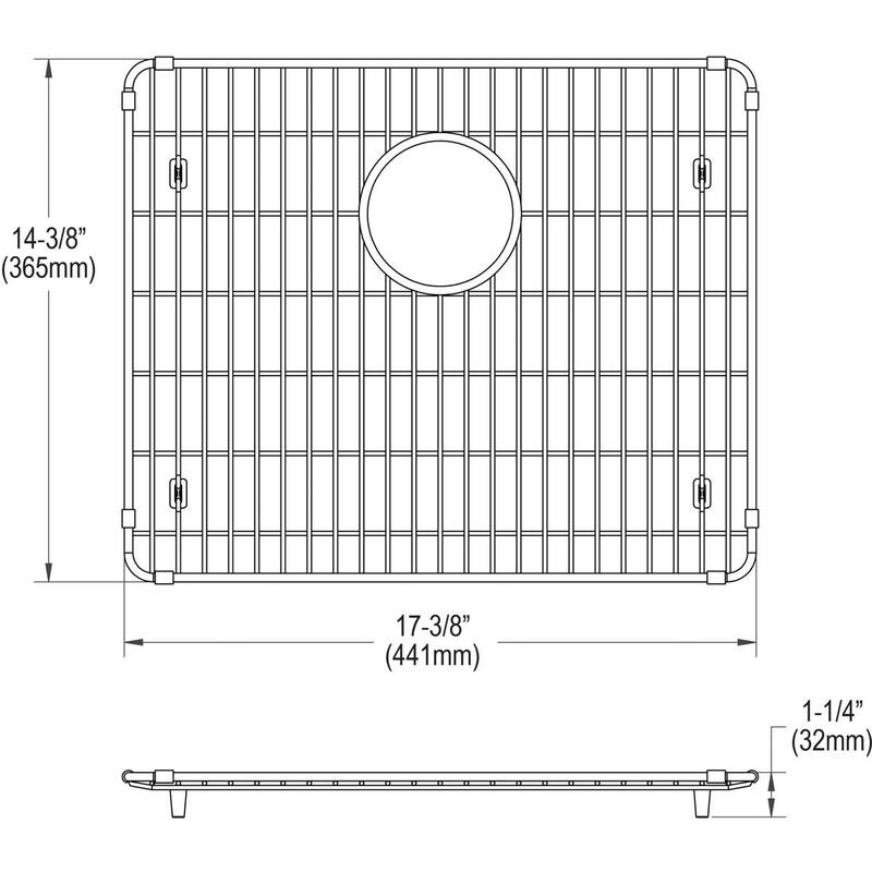Elkay Crosstown Stainless Steel 17-3/8" x 14-3/8" x 1-1/4" Bottom Grid