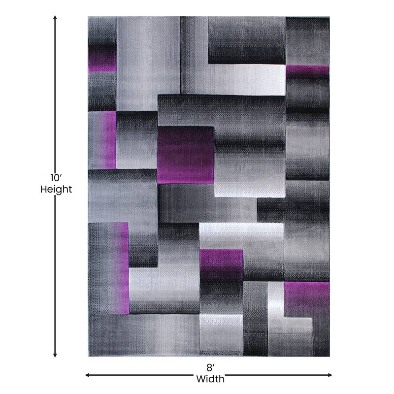Modern Geometric Style Color Blocked Indoor Area Rug