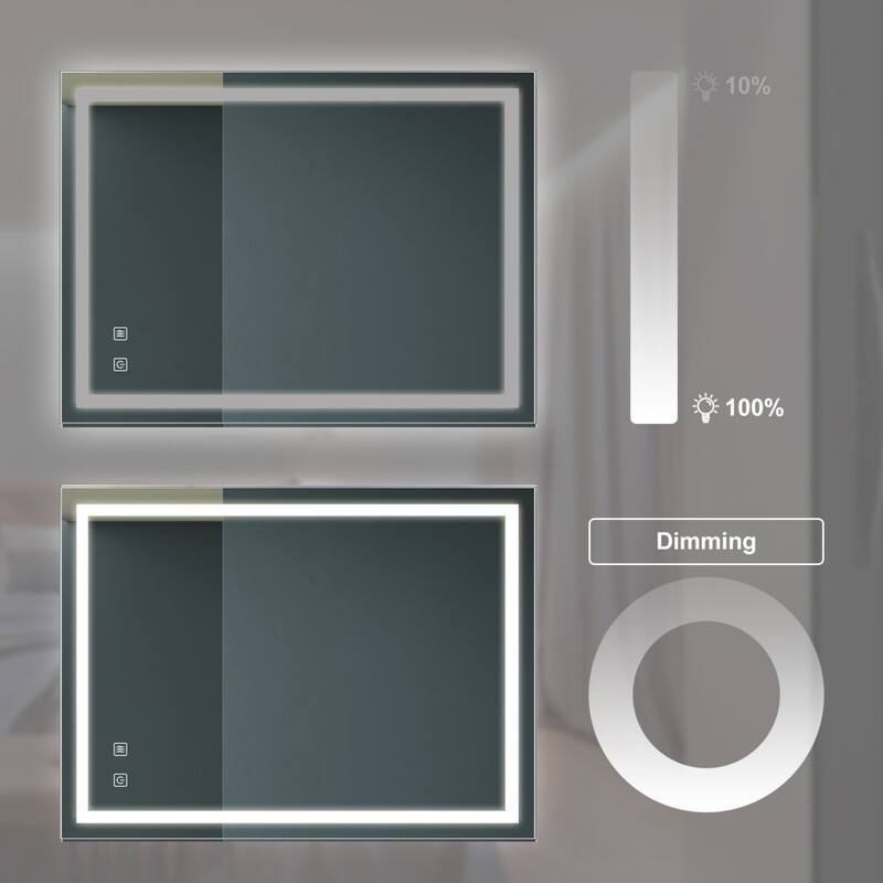 Bathroom LED Cosmetic Mirror with 3 Adjustable Color Temperatures