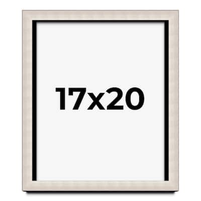 17x20 Shadow Box Frame Silver Real Wood Contemporary Shadowbox Display Frame UV Acrylic Front Acid Free Backing and Hardware