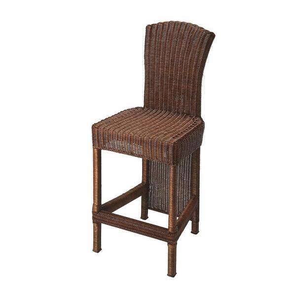 Shop Offex Transitional Chocolate Rattan Rectangular Counter Stool Dark Brown Free Shipping Today Overstock 28386537