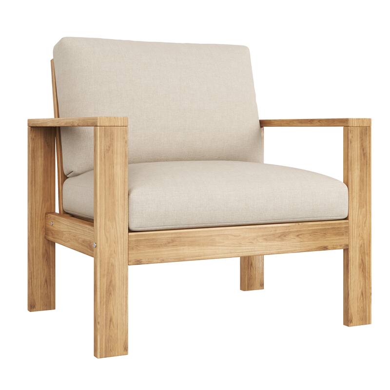 Christopher Knight Home - Mason Outdoor Patio Chair Set with Cushions and Acacia Wood Frame