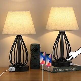 Art Deco Buffet Table Lamp Crystal Ball Brass Off White Shade 10 quot x