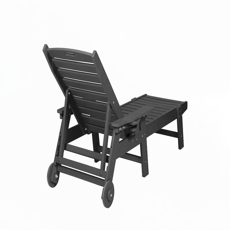 Lounge Chair Outdoor with Wood Texture, Grey