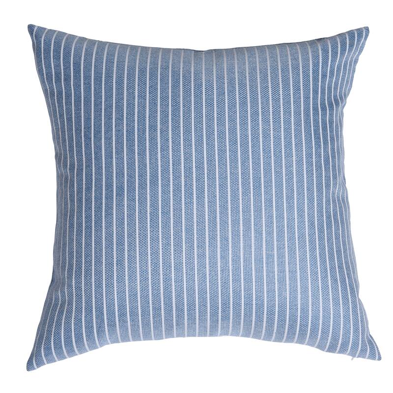 Dann Foley - Printed Thick Linen Cushion - Chambray Blue & White Upholstery