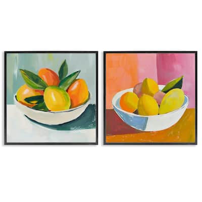 Stupell Fresh Fruits in Bowl Framed Giclee Art Design By Walker Noble (Set of 2)