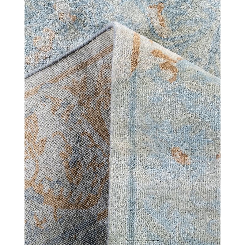 Ikat One-of-a-Kind Hand-Knotted Area Rug, Blue - 9' 4" x 11' 10"