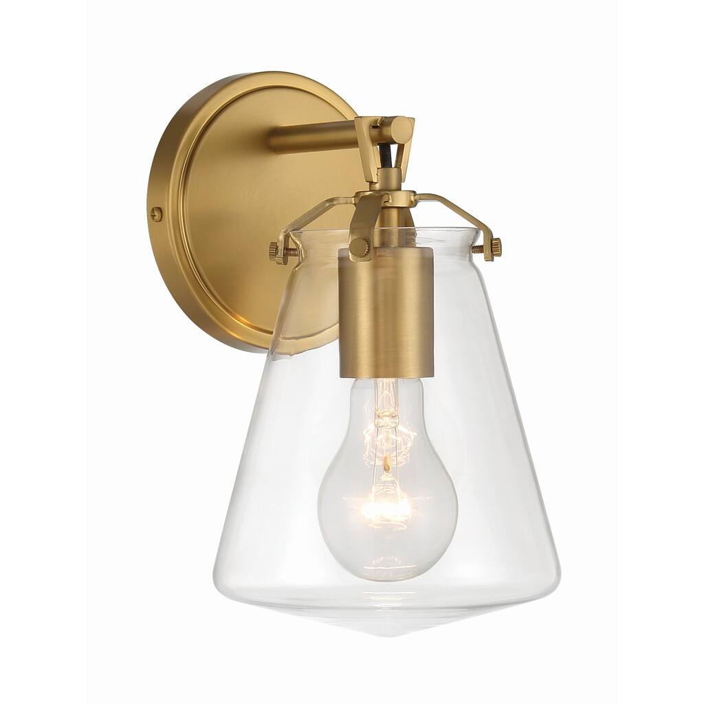 Voss 1 Light Luxe Gold Sconce - 5.75"W x 9.75"H x 6.5"D