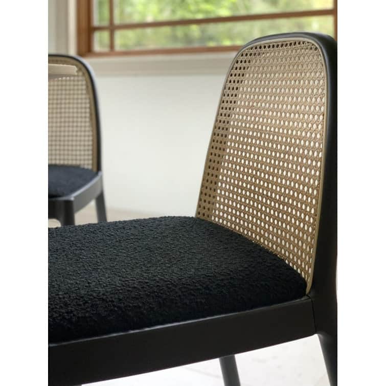 Beechwood Solid Wood Black Boucle Cane Dining Chair - On Sale - Bed ...