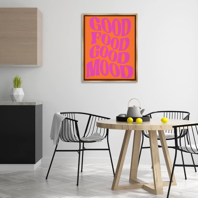 Stupell Good Food & Mood Framed Floater Canvas Wall Art Design By House of Lulu