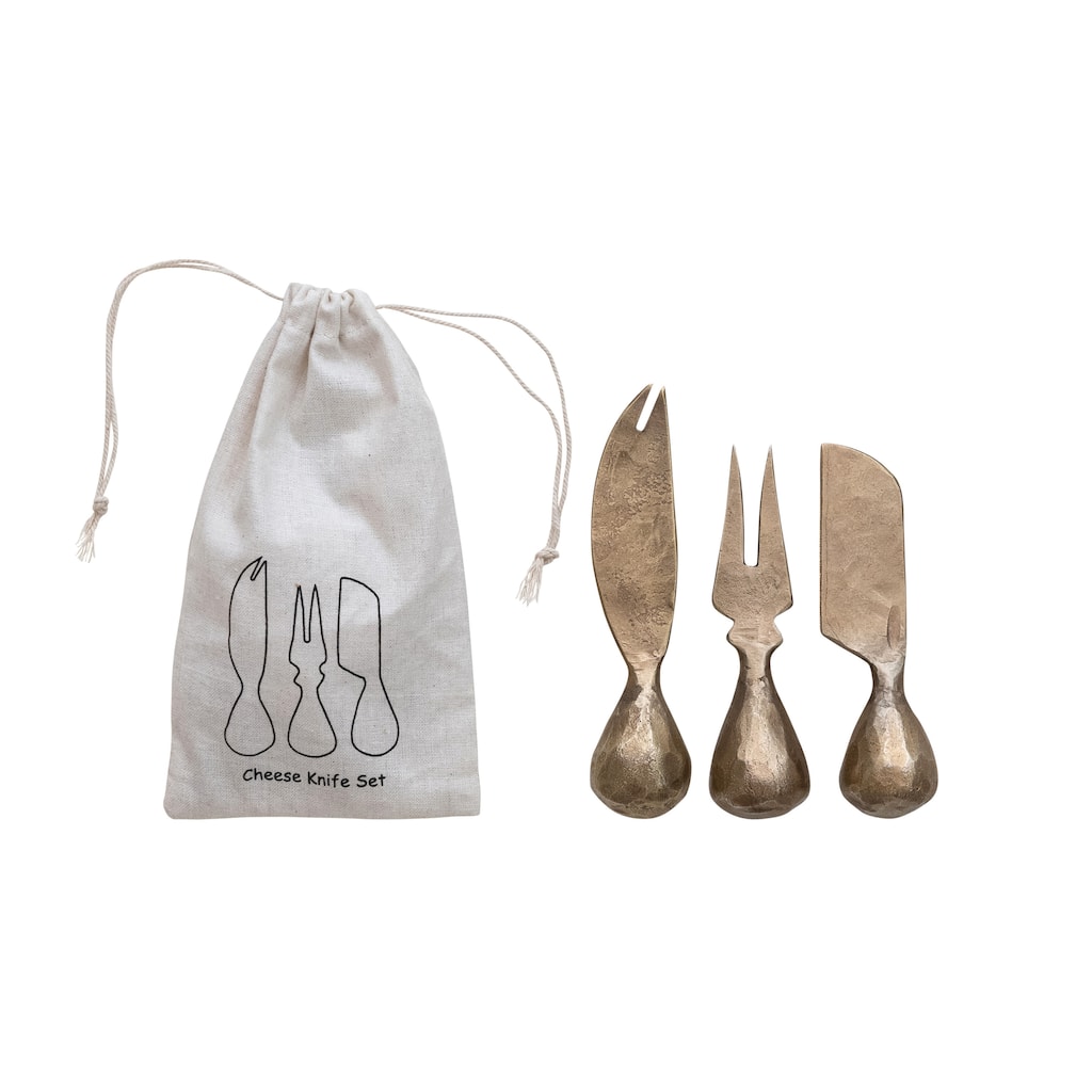 Hand-Forged Metal Cheese Knives Set - 5.5"L x 1.25"W x 1.25"H