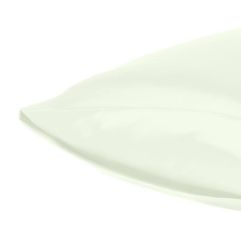 HomeRoots Ivory Dreamy Set Of 2 Silky Satin King Pillowcases
