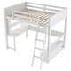preview thumbnail 7 of 26, Full Size Loft Bed with L-Shaped Desk, LED Light and Charging Station, Storage Kids Bed Frame with 2-Drawer Bench