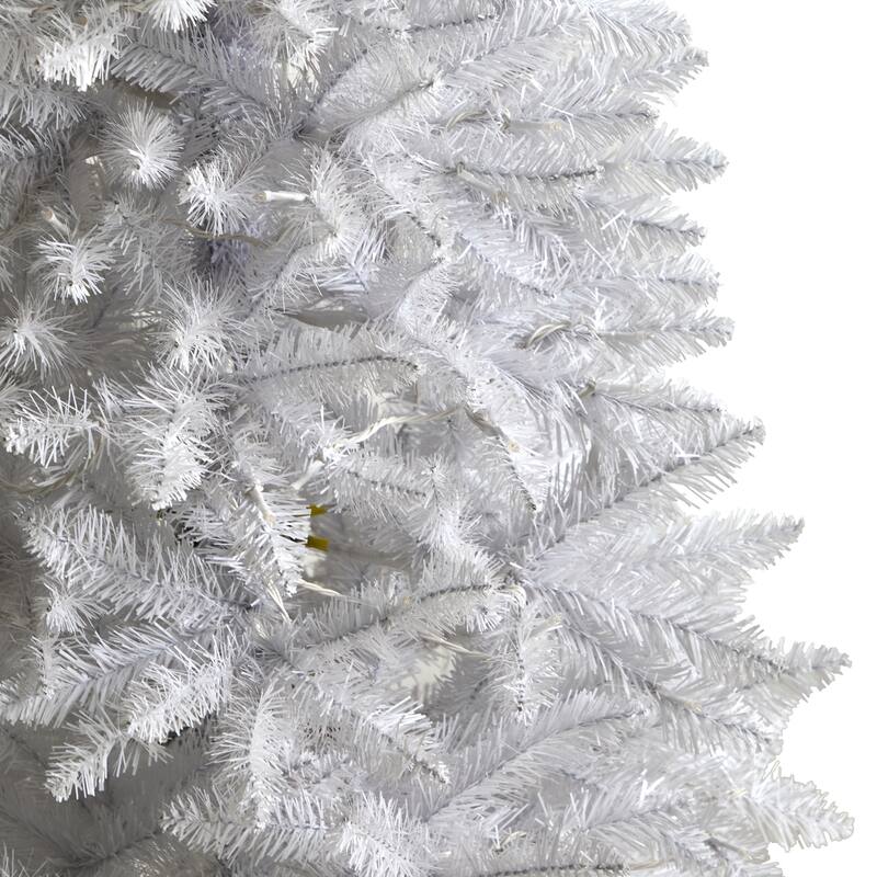 5’ Pre-Lit White Artificial Christmas Tree, Clear Lights - 5 Foot