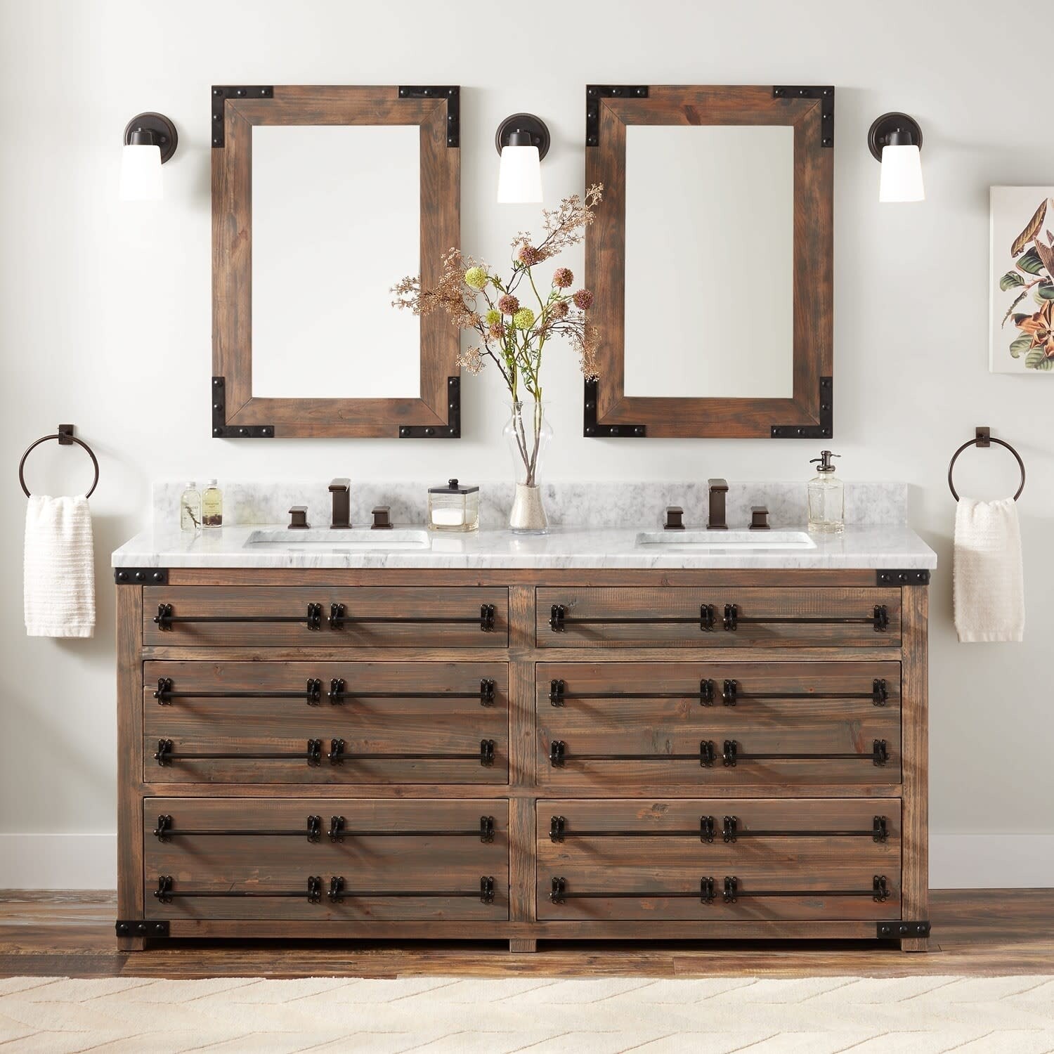 Signature Hardware 942200 8 Bonner 72 Double Vanity Set With Double Vanity Set