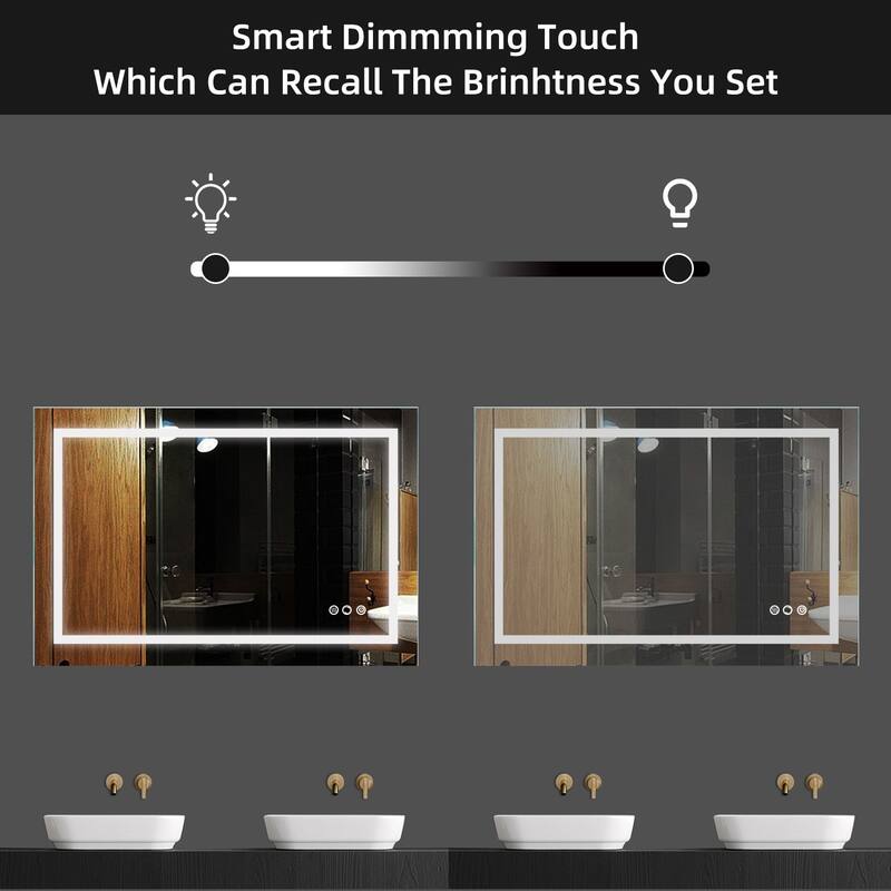 LED Dual Color Temperature Defogging Bathroom Mirror