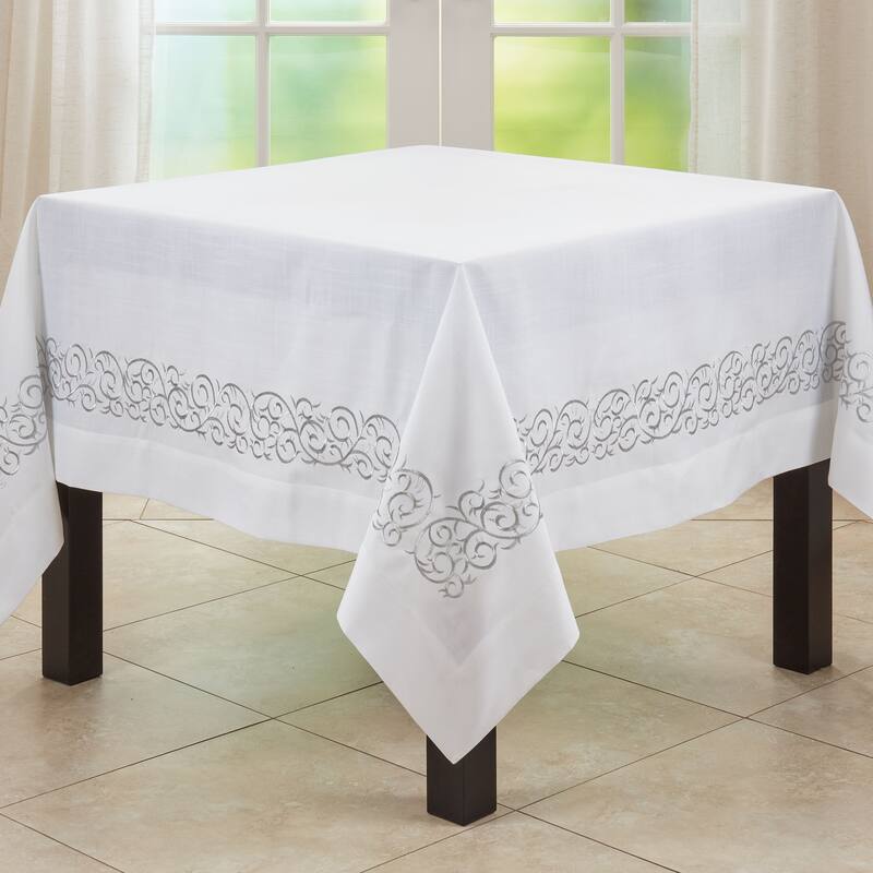 Embroidered Design Scroll Tablecloth