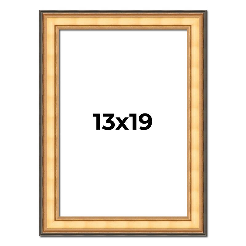 13x19 Frame Gold Plein Aire Solid Wood Picture Frame Width 2 Inches |