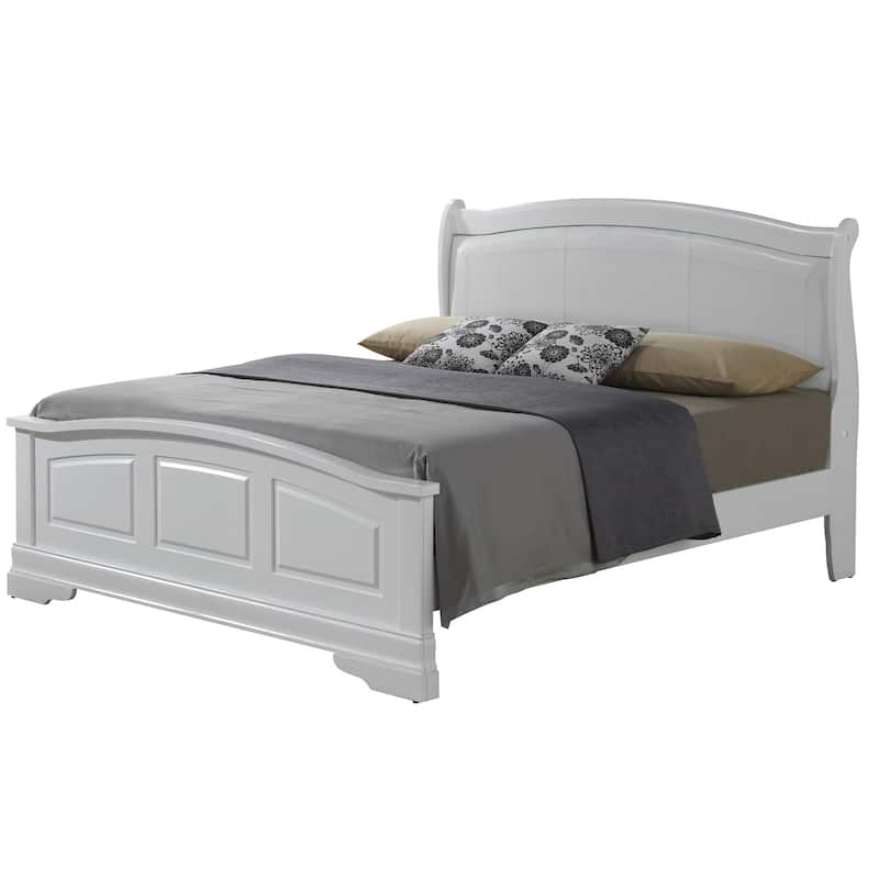 Upholstered Faux Leather King Panel Bed - 89" - White