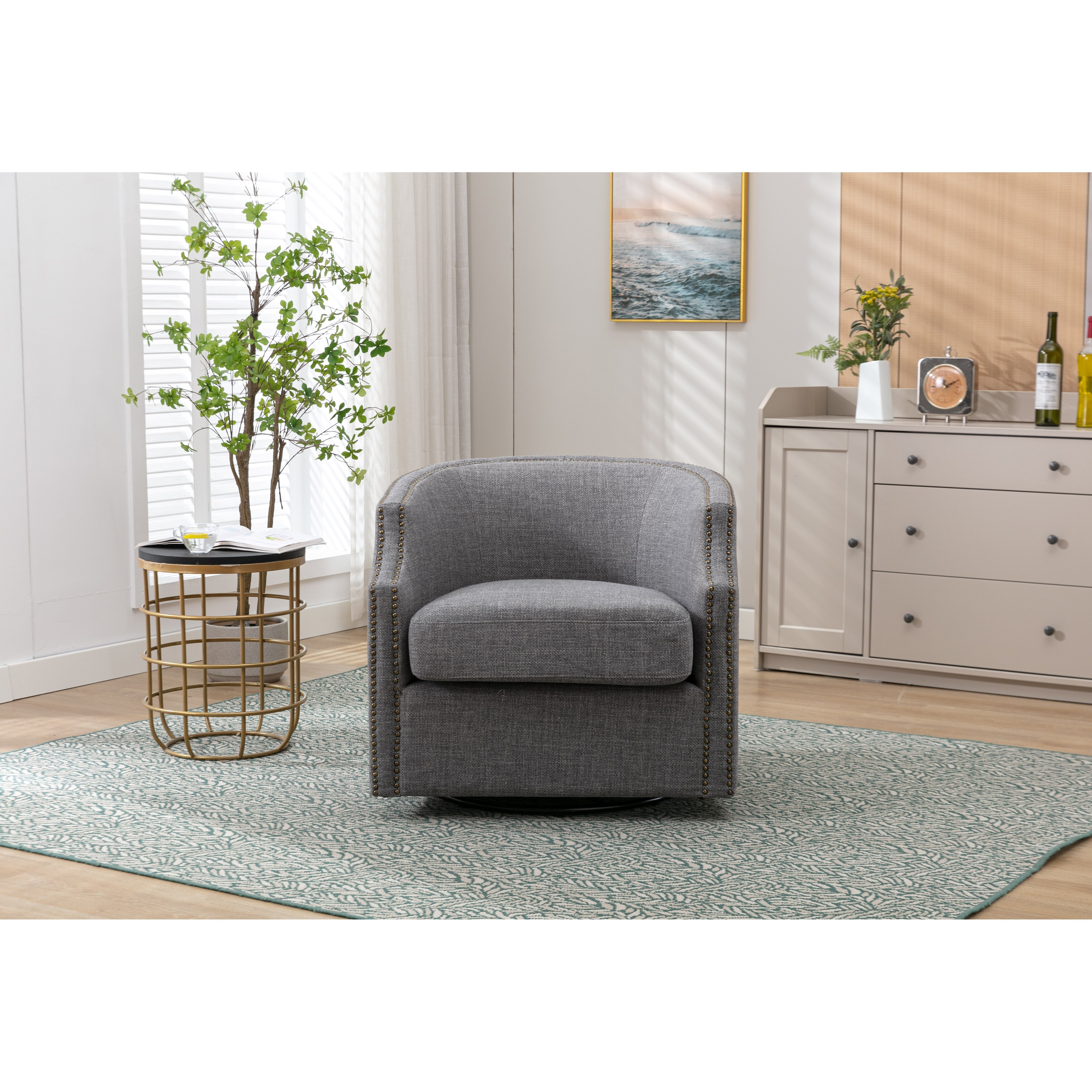 Dark gray swivel chair cheap