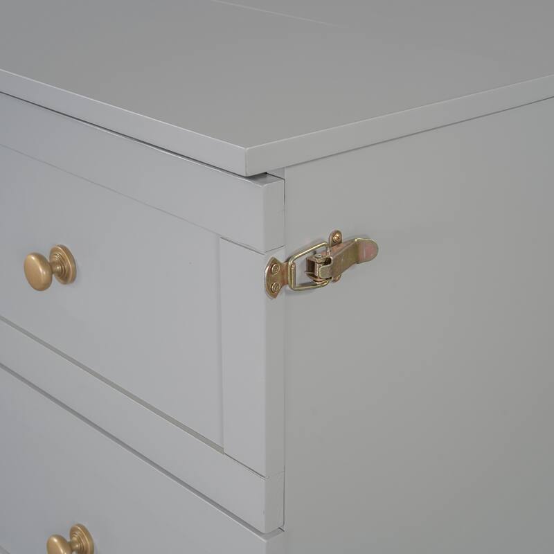 Full Size Murphy Bed Hidden Cabinet Bed with Drawer Underneath and Rattan Patterned, Clever Space Utilization Classic Grey