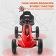 preview thumbnail 2 of 8, 4 Wheel Pedal Ride On Toy for Kids 3-8 Adjustable Seat Red Color - 33.27 x 18.31 x 19.69 in