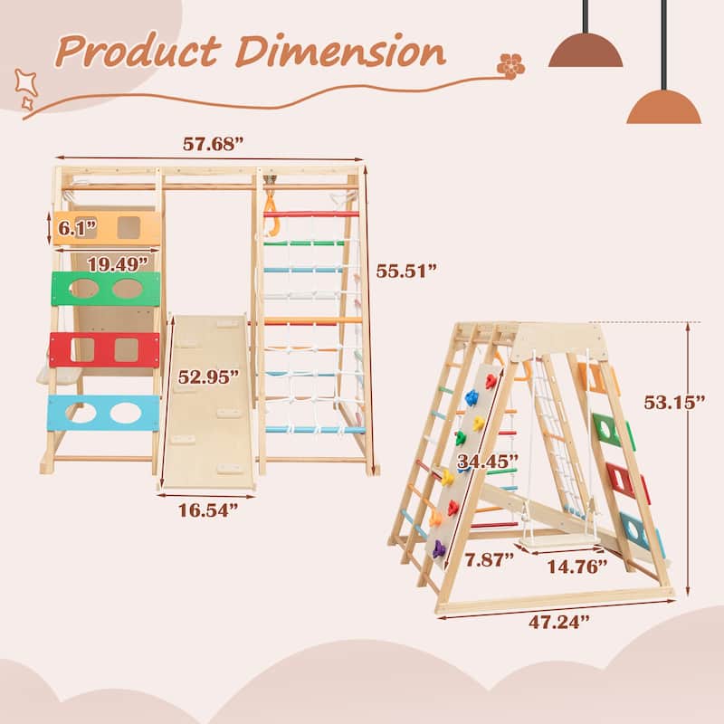 2-in-1 Slide & Climb Set, 9-in-1 Outdoor Playset for Motor Skills, Fun & Safe Play