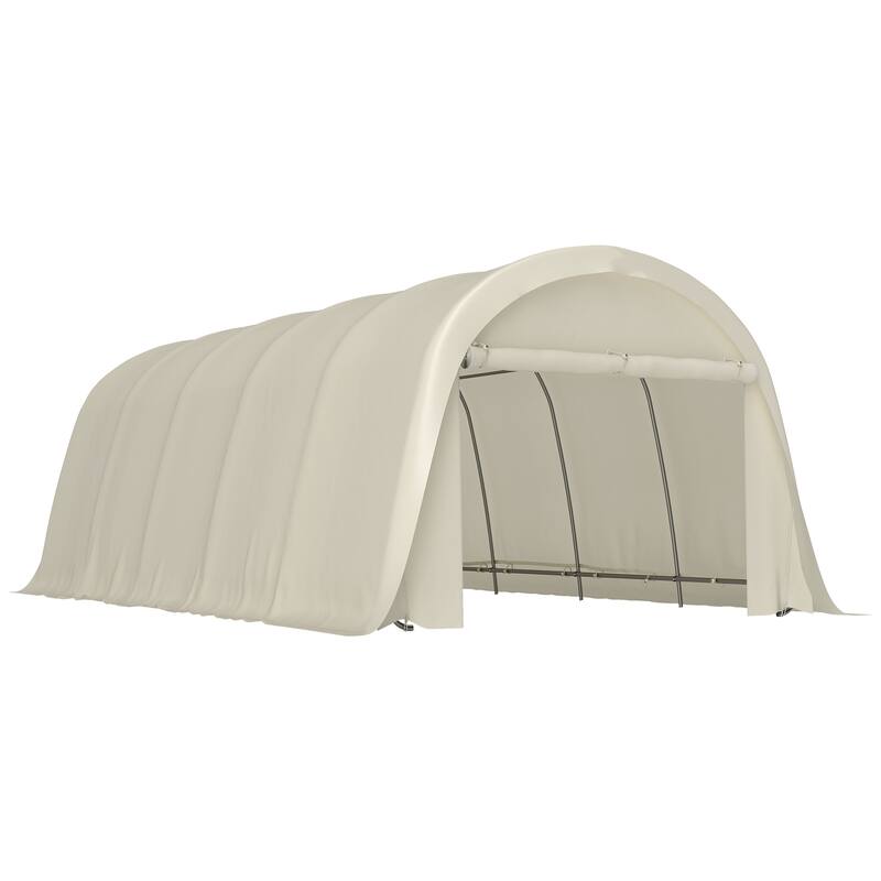 Outsunny 12' x 23.6' Heavy Duty Carport, Portable Garage Car Canopy Tent , Galvanized Frame, Large Roll-Up Door for Cars