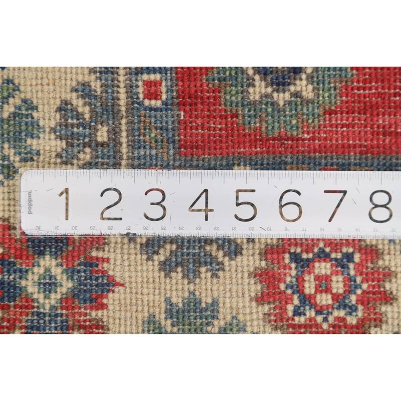 Traditional Kazak Accent Rug Hand-Knotted Red Wool Carpet - 2'7" x 4'0"