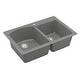 preview thumbnail 45 of 48, Top Mount 33-inch Large/Small Bowl Quartz Kitchen Sink - 33" x 22" x 9"