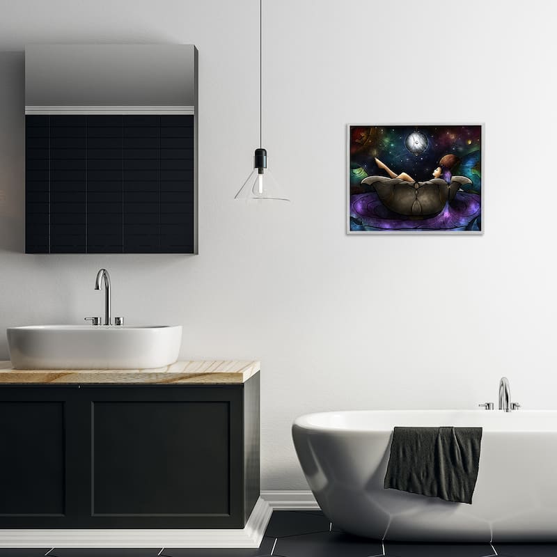 Stupell Bathing Under Moonlight Framed Giclee Art Design By Mandie Manzano
