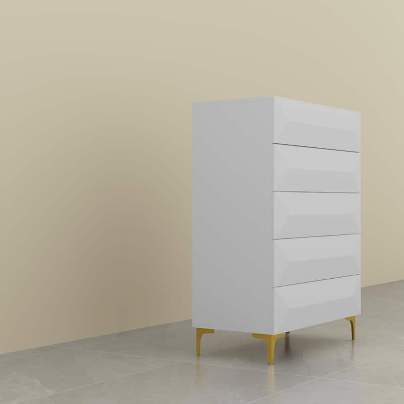 31.5"W Accent Cabinet Chest of Drawers Bedroom Highboy with a Twist - 31.5"x41.3"