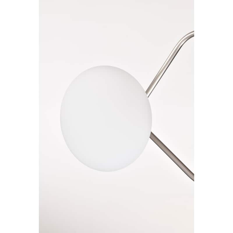 Camris 5-Light Nickel Chandelier Frosted Glass Shades