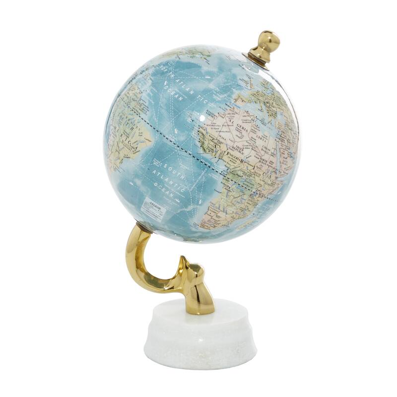 Blue Aluminum Coastal Globe